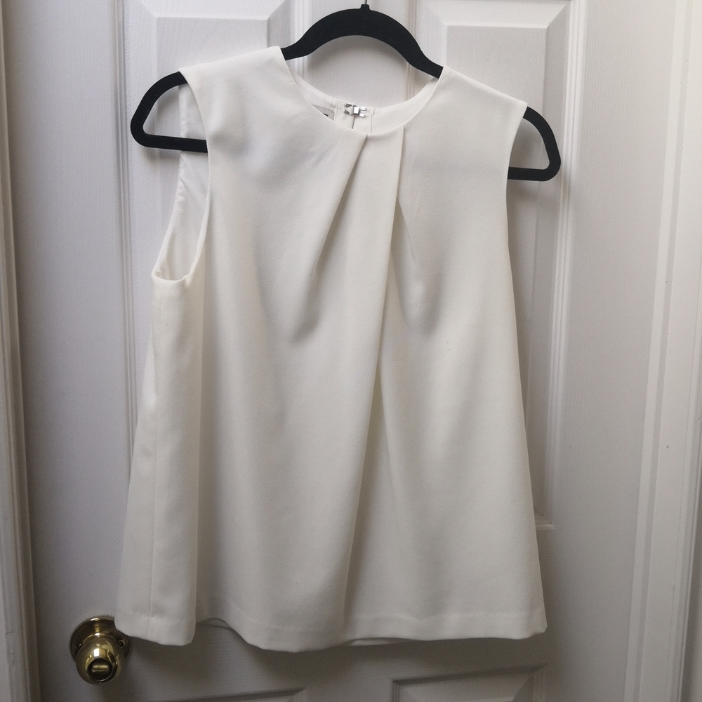 Anne Klein Cream Sleeveless Blouse, sz 10, Last Chance!
